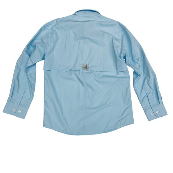 NWT Properly Tied YS (8) Performance Fishing Shirt in Aqua - Picture 4 of 5